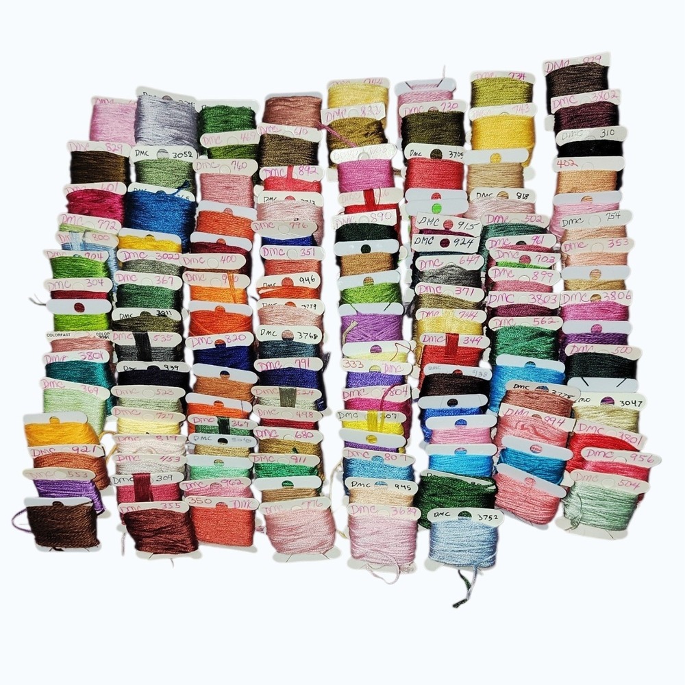 DMC Embroidery Floss Lot 127 Bobbins Assorted Colors Cross Stitch Thread